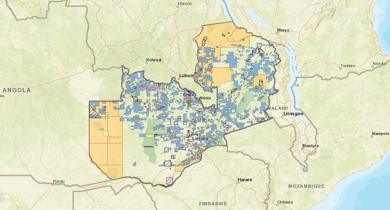 Zambia mining cadastre map
